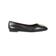 Tory Burch Svarta läderballettflats Black, Dam