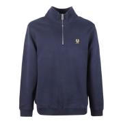 Belstaff Bomull Dragkedja Hoodie Mörk Bläck Blue, Herr