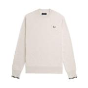 Fred Perry Bouclé Rund Hals Tröja Beige, Herr