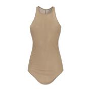 Rick Owens Top Bacic Rib Beige, Dam