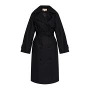 Michael Kors Bomull trenchcoat med bälte Black, Dam