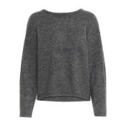 Kaffe Stickad Pullover Mörkgrå Melange Gray, Dam