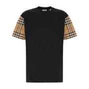 Burberry Casual bomullst-shirt med elegant finish Black, Dam