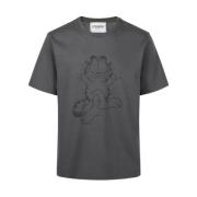 Iceberg Grå bomullsjersey T-shirt med Lazy Garfield-tryck Gray, Herr