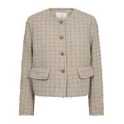 Co'Couture Klassisk Boucle Jacka i Sand Beige, Dam