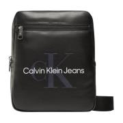 Calvin Klein Monogram Soft Reporter Messenger Väska Black, Herr