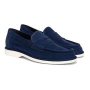 Santoni Suede Loafer Blue, Dam