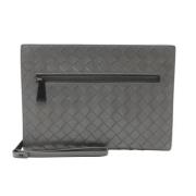 Bottega Veneta Vintage Pre-owned Laeder kuvertvskor Gray, Unisex