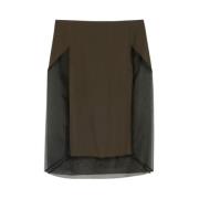 Ami Paris Crepe Midi Kjol Brown, Dam