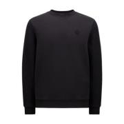 Moncler Navy Stickad Bomulls Sweatshirt Blue, Herr