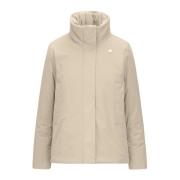 K-Way Stilig Parka Jacka för Utomhusäventyr Beige, Dam