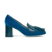 Prosperine Sammet Loafer med Tassels Blue, Dam