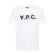 A.p.c. Logotyp Vit Bomull T-shirt White, Herr