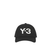 Y-3 Basebollkeps i enfärgat tyg med broderad logotyp Black, Herr