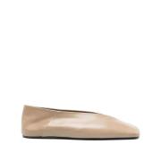 Jil Sander Beige Platta Skor Fyrkantig Tå Beige, Dam