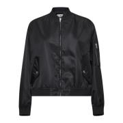 MM6 Maison Margiela Svart Bomberjacka med Dragkedja Black, Dam