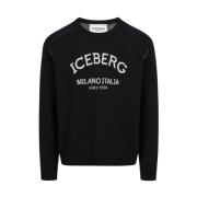 Iceberg Rundhalsad tröja med logotyp Black, Herr