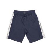 Emporio Armani Ribbdetalj Bermuda Shorts i flera tyger Blue, Herr