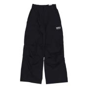 Nike Svarta Oversized Vävda Sportkläder Byxor Black, Dam