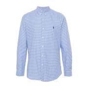 Polo Ralph Lauren Rutig Stretch Poplin Skjorta Blue, Herr