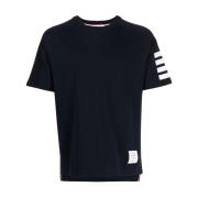 Thom Browne 4 Bar Stripe Milano Bomull T-shirt Blue, Herr