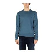 U.s. Polo Assn. Blå Cashmere Stickad Tröja Blue, Herr