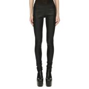 Rick Owens Svarta stretch-leggings i läder Black, Dam