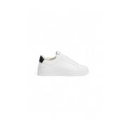 Crime London Svarta lädersneakers med 4 cm klack White, Herr