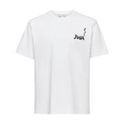 JW Anderson Vit Snygg T-shirt för Män White, Herr