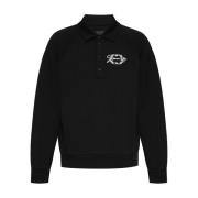 Givenchy Polo Sweatshirt med stilfull brodyr Black, Herr