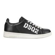 Dsquared2 Läder Logotyp Sneakers Black, Dam