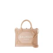 Balmain Rosa Läder Shopper Väska med Axelrem Pink, Dam