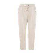 Brunello Cucinelli Ljusbeige Joggingbyxor Beige, Dam