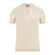 Guess Bomull Polo Skjorta - Beige Rak Passform Beige, Herr