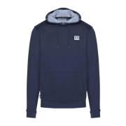 Aquascutum Ekologisk Bomull Club Check Hoodie Blue, Herr