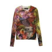 Desigual Linneblandning Stickad Topp Multicolor, Dam