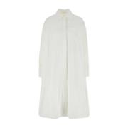 Jil Sander Vit Poplin Skjortklänning White, Dam