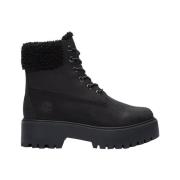 Timberland Svarta Läder Ankelboots Black, Dam