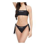 Karl Lagerfeld Dam Bandeau Baddräkt med Logo Black, Dam