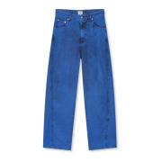 Mads Nørgaard Denim Wide Leg Christel Byxor Bluing Blue, Dam