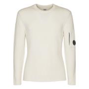 C.p. Company Rib Crew Neck Stickad Tröja White, Herr