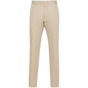 Brioni Slim Fit Beige Linne Bomullsbyxor Beige, Herr