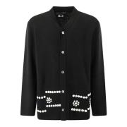 Comme des Garçons V-ringad Kofta med Dekorativa Knappar Black, Herr