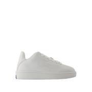 Burberry Vita läderboxsneakers - Strukturerat kalvskinn White, Dam