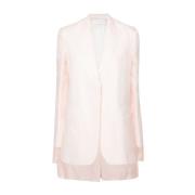 Sportmax Lagerad Silkeblandad Jacka Rosa Pink, Dam