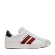 Bally Vita Lädersneakers med Logogravyr White, Herr