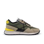 Munich Retro-sportiga Pulsar Sneakers i Khaki Multicolor, Herr