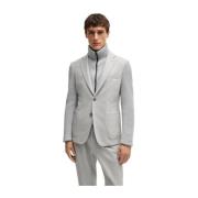 Hugo Boss Slim Fit Stickad Insats Ulljacka Gray, Herr