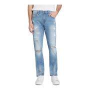 Guess Förstörda denim jeans med patch logo Blue, Herr