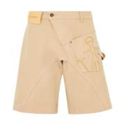 JW Anderson Brun Twisted Bermudas för Män Brown, Herr